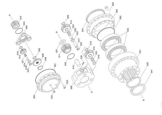 3503190-0109 Bộ phận máy xúc Sun Gear Bộ phận truyền động cuối cùng của Hyundai R290LC7