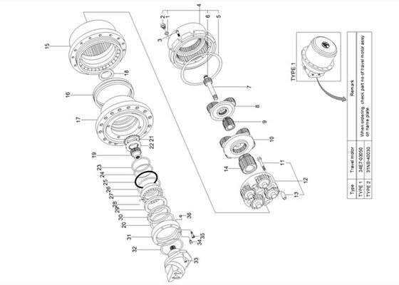 Hộp số du lịch Sun Gear ZTAJ-00009 dành cho máy xúc Hyundai R480LC9