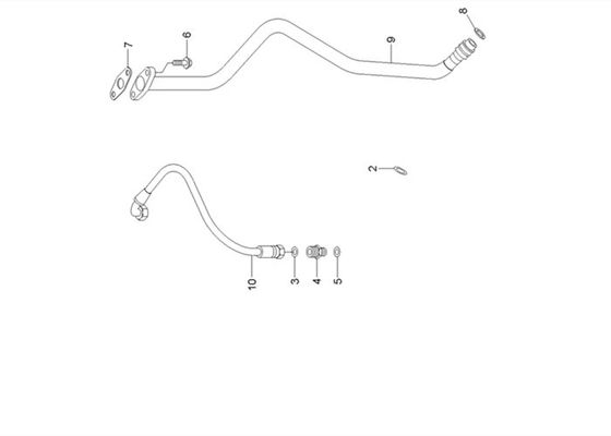 Hyundai R210LC9 3975077 Kết nối xả dầu Hệ thống ống nước tăng áp